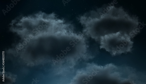 Dark Starry Sky with Dark Clouds  Night  Stars  02