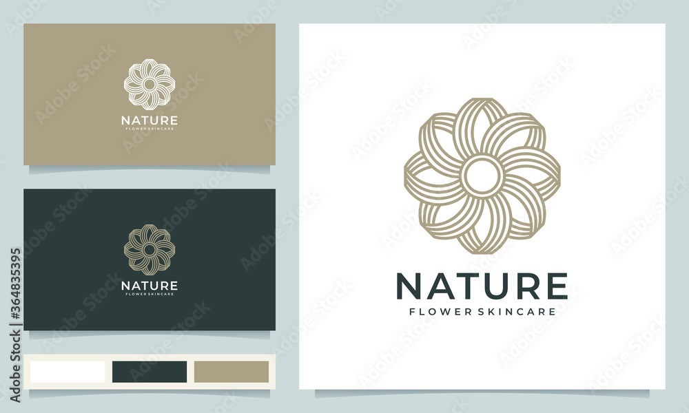 Creative beauty skincare logo design, spa salon, flower concept