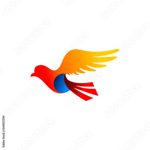 bird paper logo, paper bird abstract logo