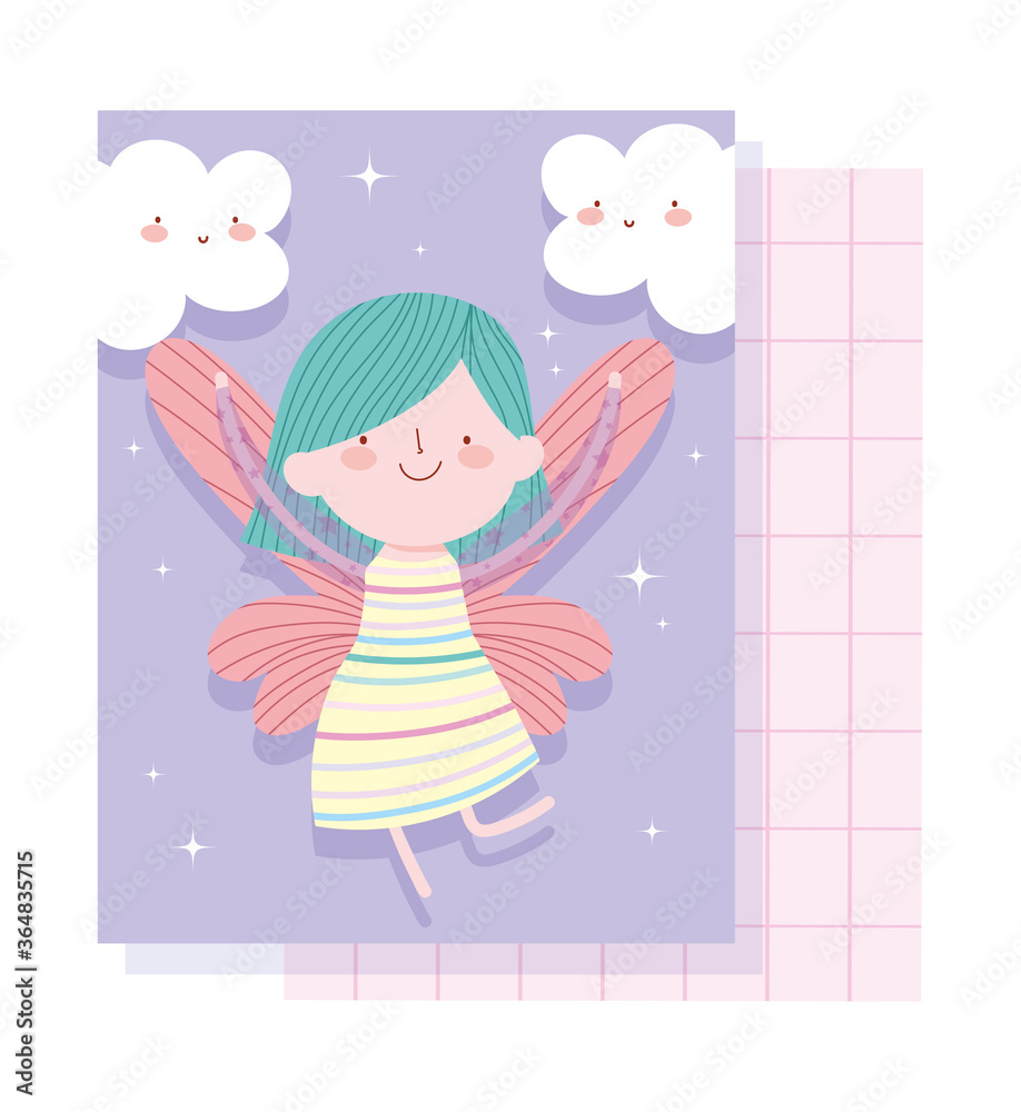 little fairy princess with wings and clouds adorable magic tale cartoon little fairy princess with wings and clouds adorable magic tale cartoon