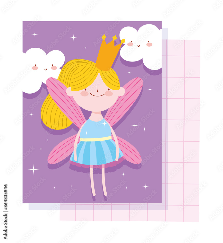 little fairy princess tale cartoon character with crown little fairy princess tale cartoon character with crown