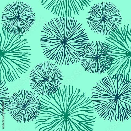 Seamless pattern with abstract floral structures and elements. Vector illustration