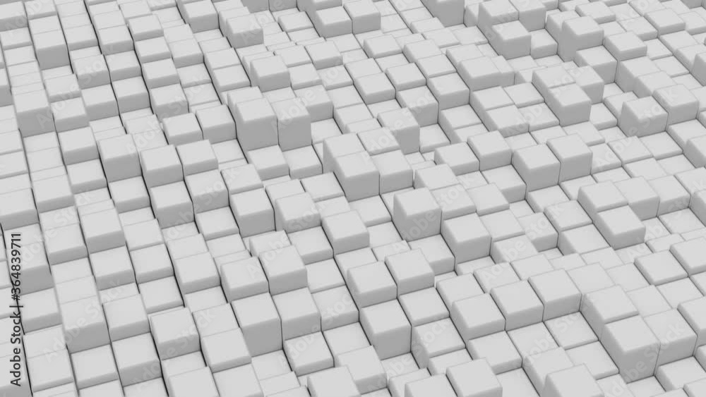 Abstract 3D background looped animation of cubes arrange offset dynamic ...