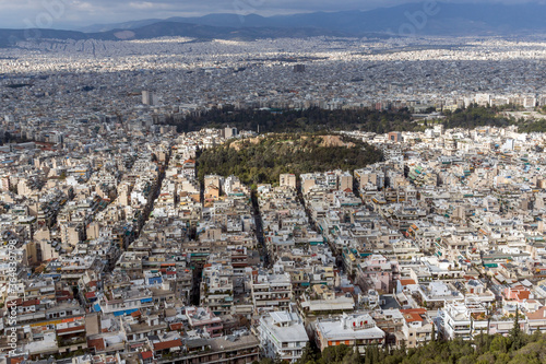 View of the city of Athens from Lycabettus hill, Greece