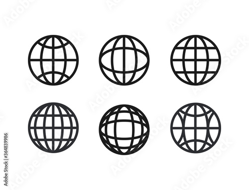 Earth globe collection icon symbol vector