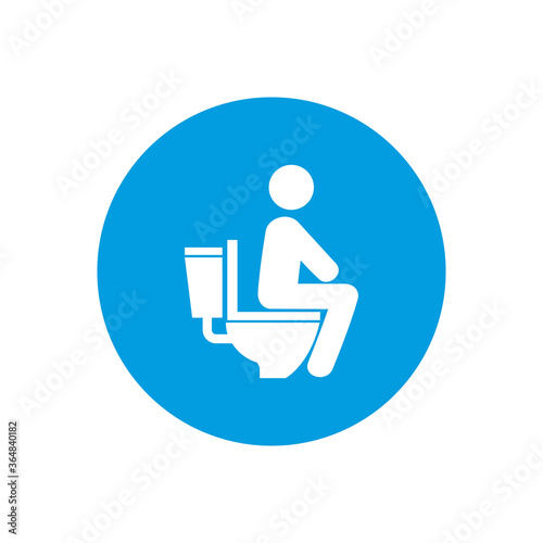 Man sitting on the toilet icon symbol vector