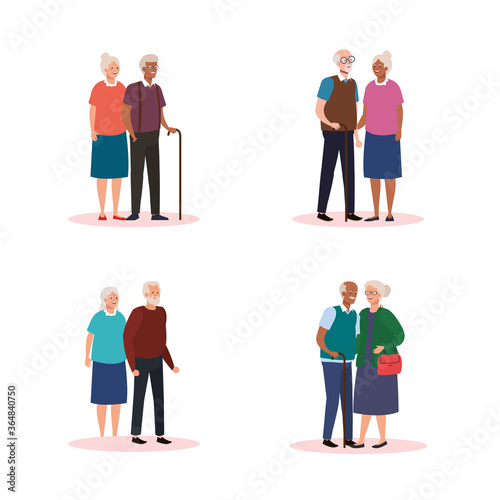 Wallpaper Mural Grandmothers and grandfathers avatars design, Old woman man female male person mother father and grandparents theme Vector illustration Torontodigital.ca