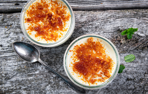 Creme brulee - tasty traditional French dessert
