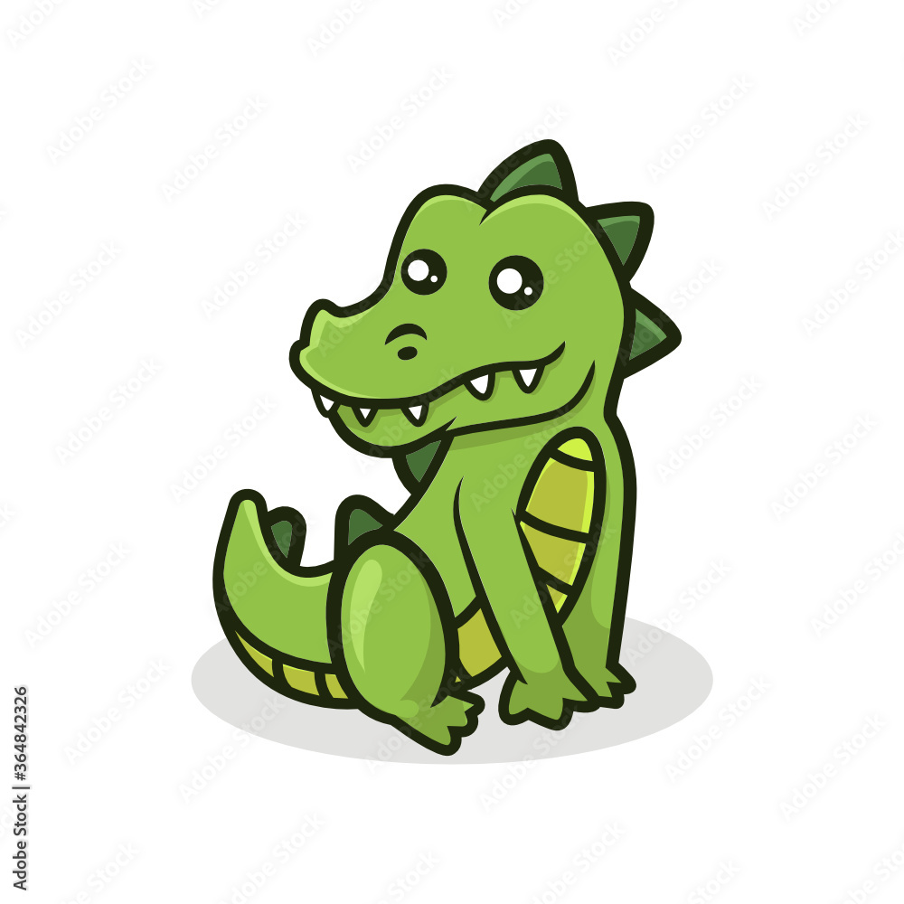 Naklejka premium Cute crocodile mascot vector illustration