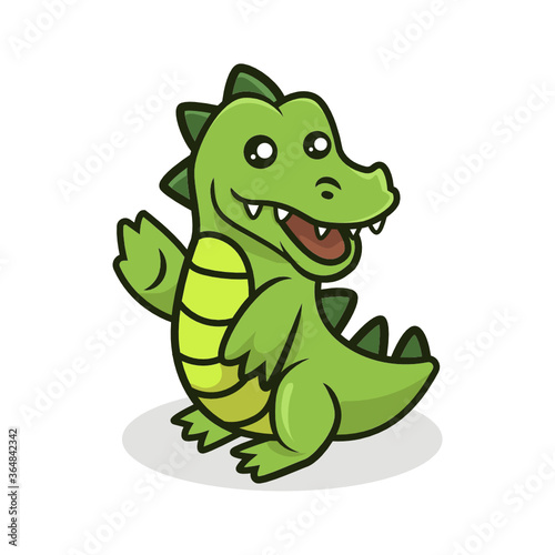 Cute crocodile mascot vector illustration