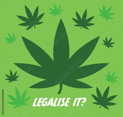 Cannabis leaf shape icons with legalise it? 
