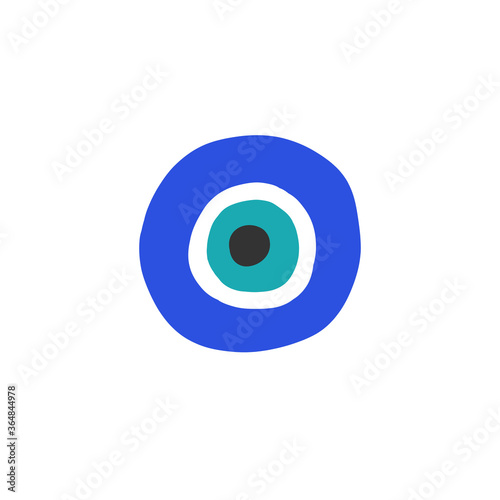 fatima eye doodle icon, vector color illustration