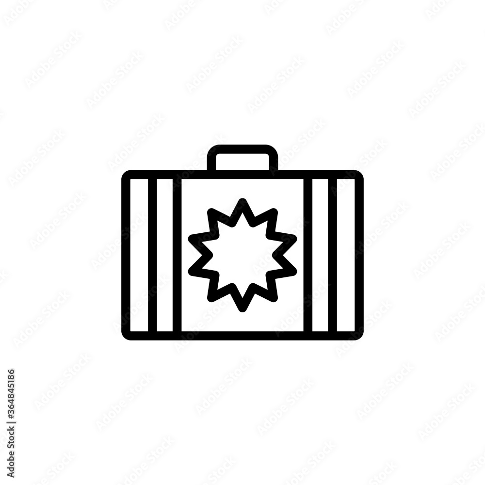 Summer Travel bag icon in black line style icon, style isolated on white background Summer Travel bag icon in black line style icon, style isolated on white background