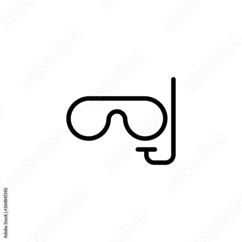 Snorkel icon. Diver, diving gear icon in black line style icon, style isolated on white background