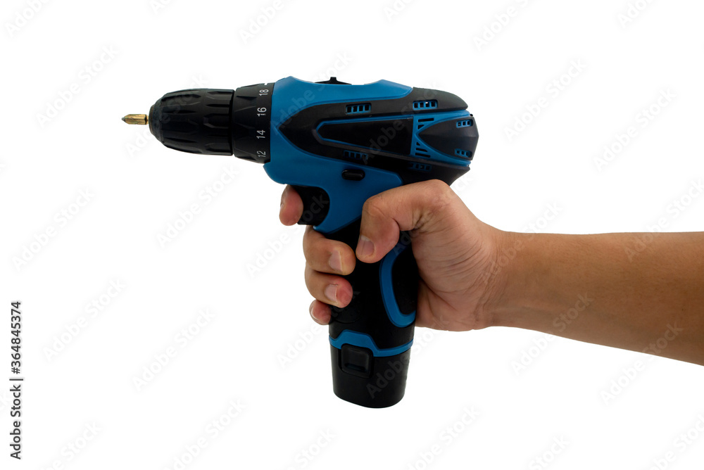 Electric cordless hand drill, Isolated white background. Clipping Path. Electric cordless hand drill, Isolated white background. Clipping Path.
