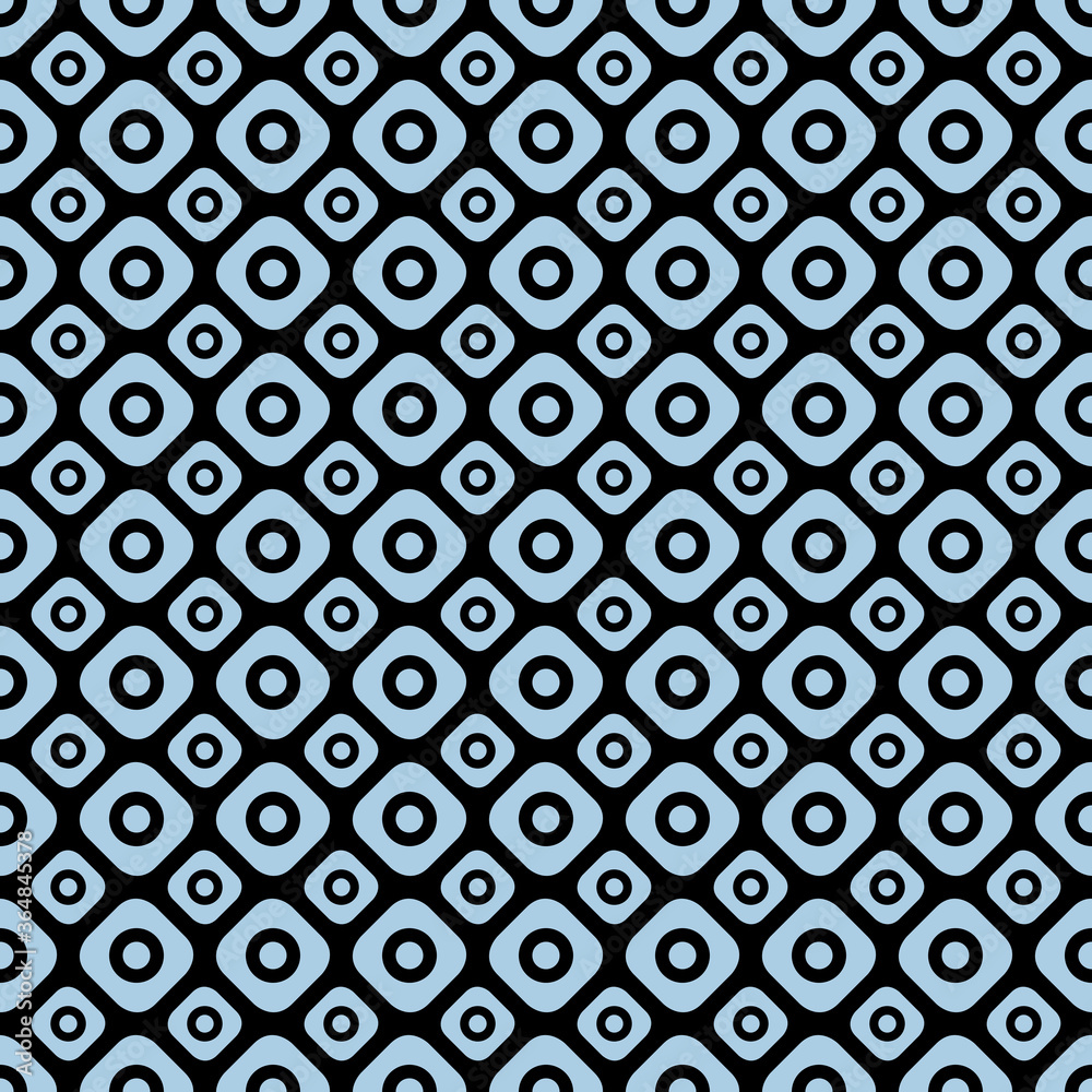 Two different sized squares with circles seamless repeat pattern background 