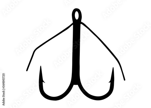 Double fishing hook for predatory fish.