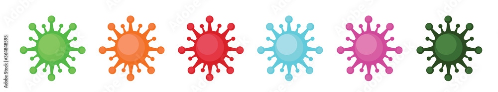 corona virus icons in a range of colours
corona virus icons in a range of colours