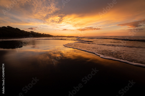 Fototapeta Naklejka Na Ścianę i Meble -  Black sand beach sunset 2