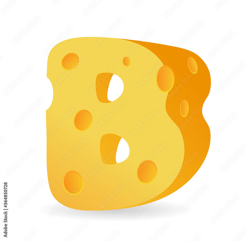 Initial B cheese logo, flat design logo template, vector illustration Initial B cheese logo, flat design logo template, vector illustration