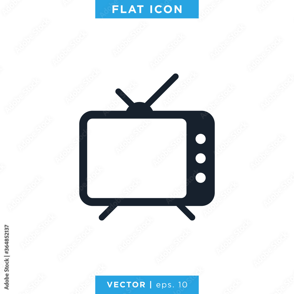 Television Icon Vector Design Template. TV Icon Television Icon Vector Design Template. TV Icon