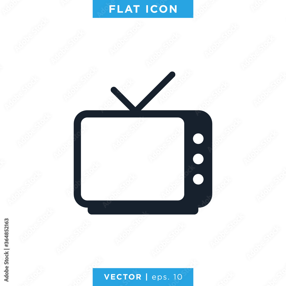 Television Icon Vector Design Template. TV Icon Television Icon Vector Design Template. TV Icon