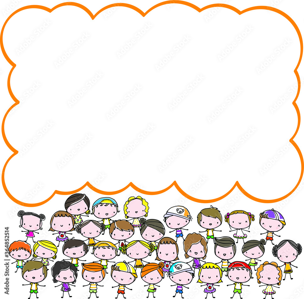 Obraz premium vector boys and girls border background