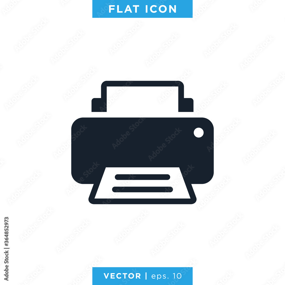 Printer Icon Vector Design Template.