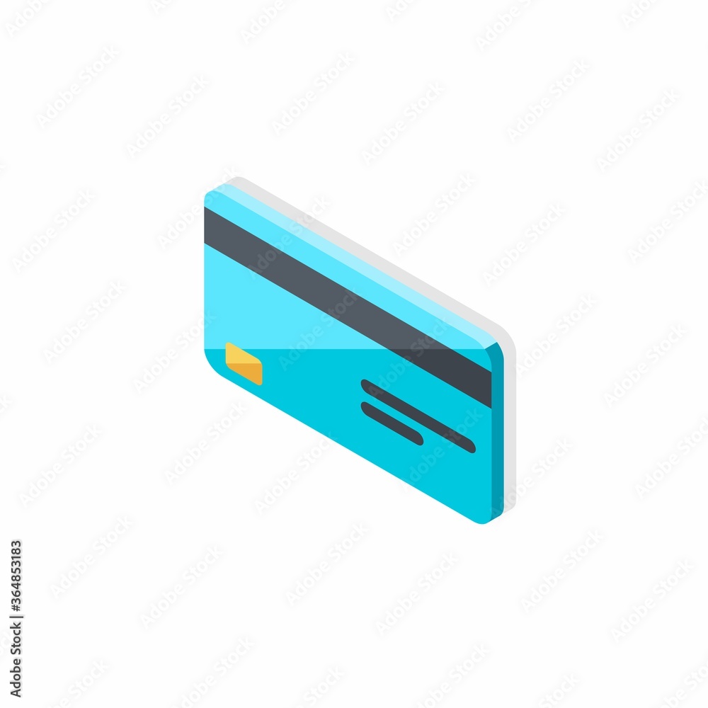 Credit card left view - Shadow icon vector isometric. Flat style vector illustration. Credit card left view - Shadow icon vector isometric. Flat style vector illustration.
