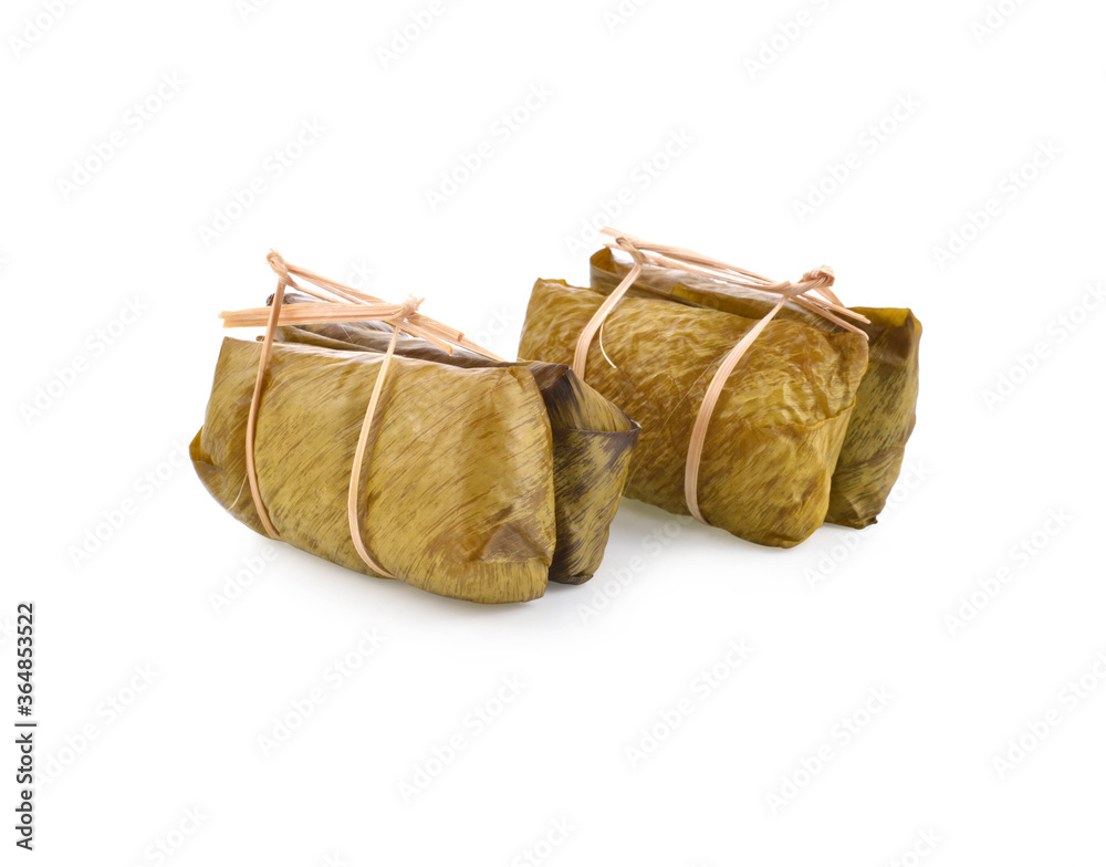 Sticky Rice With Taro Closeup Traditional Thai dessert, Sweet sticky rice with topping inside ...