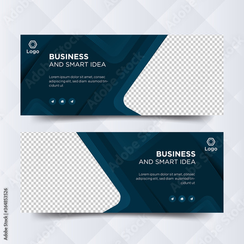 Business web banner, social media cover templates design 	
