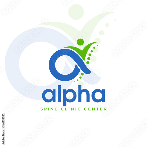 alpha spine clinic center logo, abstrack style initial a vector