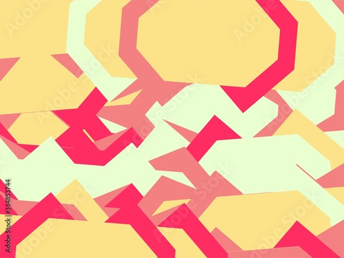 Beautiful of Colorful Art Red and Yellow, Abstract Modern Shape. Image for Background or Wallpaper