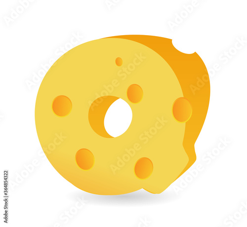 Initial Q cheese logo, flat design logo template, vector illustration