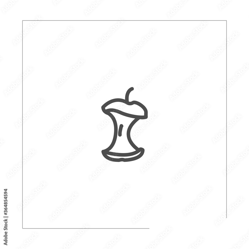 apple core isolated line icon for web and mobile apple core isolated line icon for web and mobile