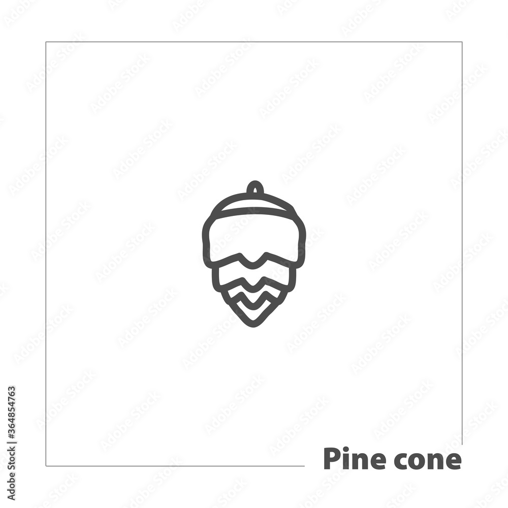 Fototapeta premium Pinecone isolated line icon for web and mobile
