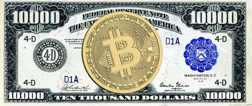 10k USD Dollar bitcoin value currency money