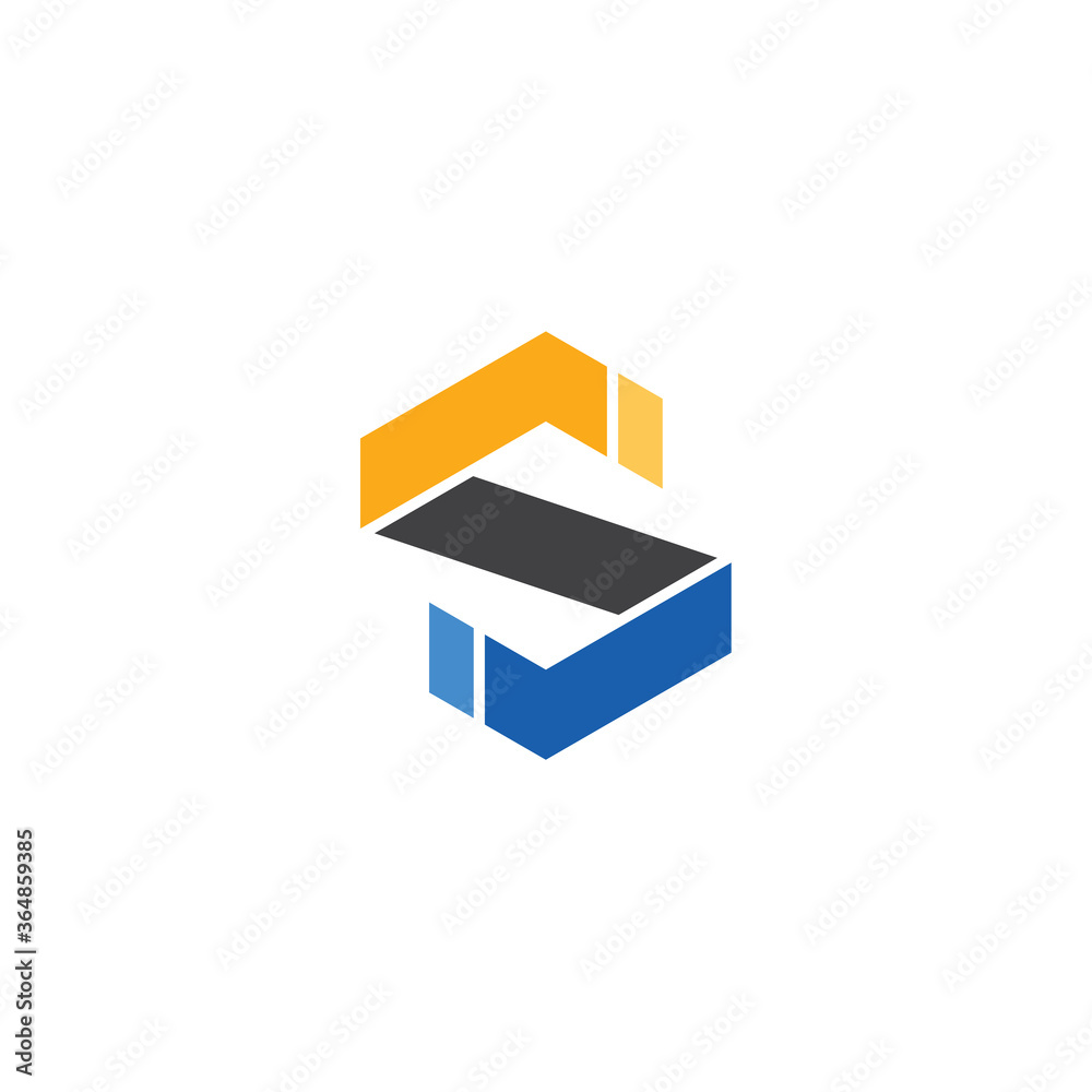 Logo template of modern letter s. Simple flat style. Vector logo template ready for use.