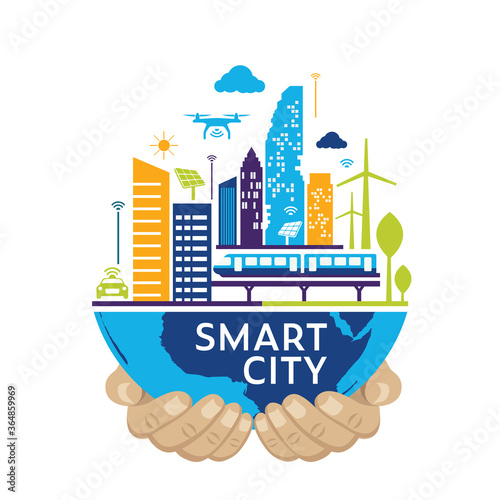 Smart city, Modern city, Concept Design Vector illustration