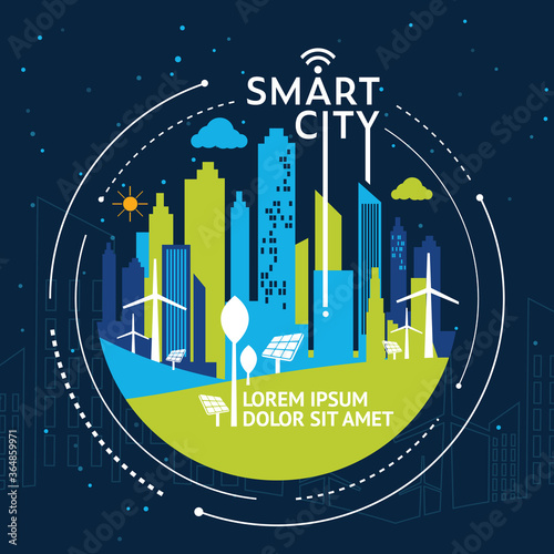 Smart city, Modern city, Concept Design Vector illustration