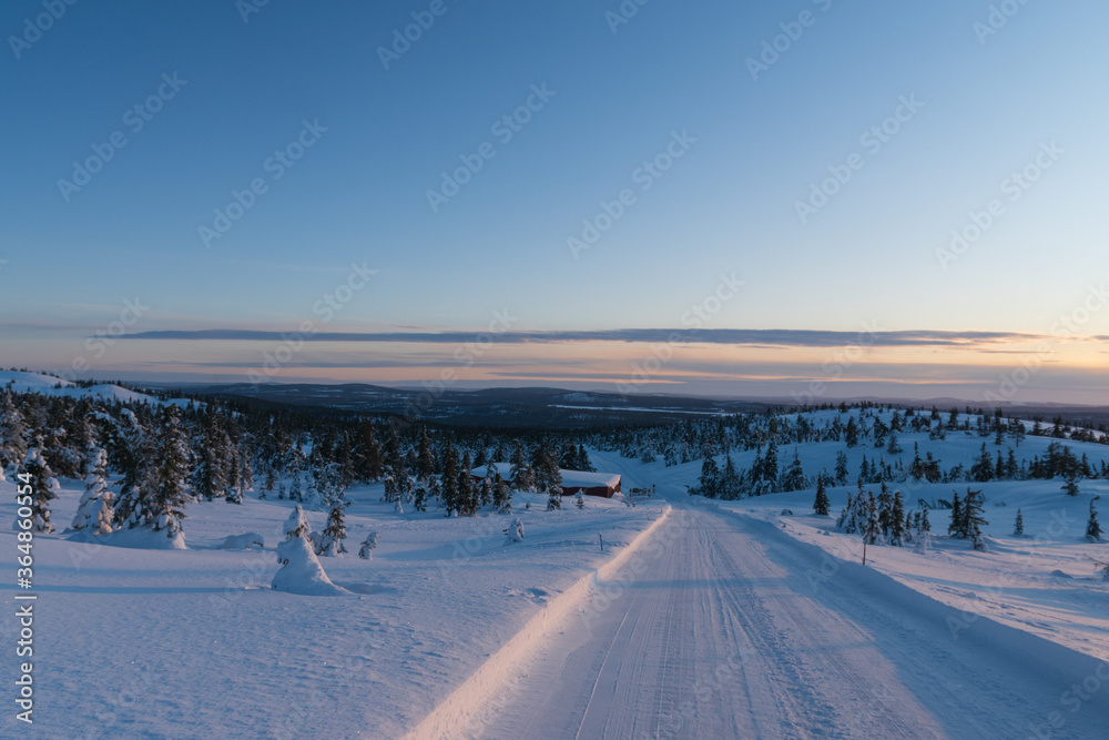Lappland Winterlandschaft in Schweden