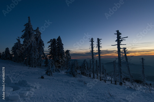 Schwarzwald Hornisgrinde Winterlandschaft Sonnenuntergang