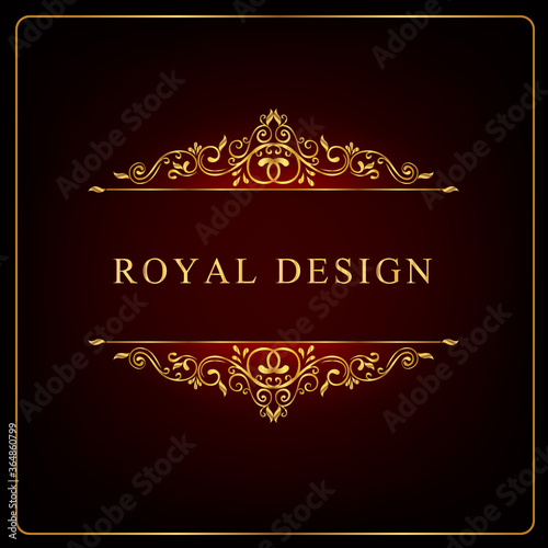 Classical decorative elements in baroque style. Holiday decor frame gold elements isolated