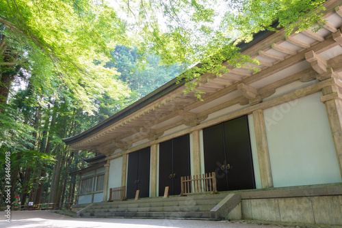 konjikido Hall at Chusonji Temple in Hiraizumi, Iwate, Japan. Chusonji Temple is part of UNESCO World Heritage Site - Historic Monuments and Sites of Hiraizumi. photo