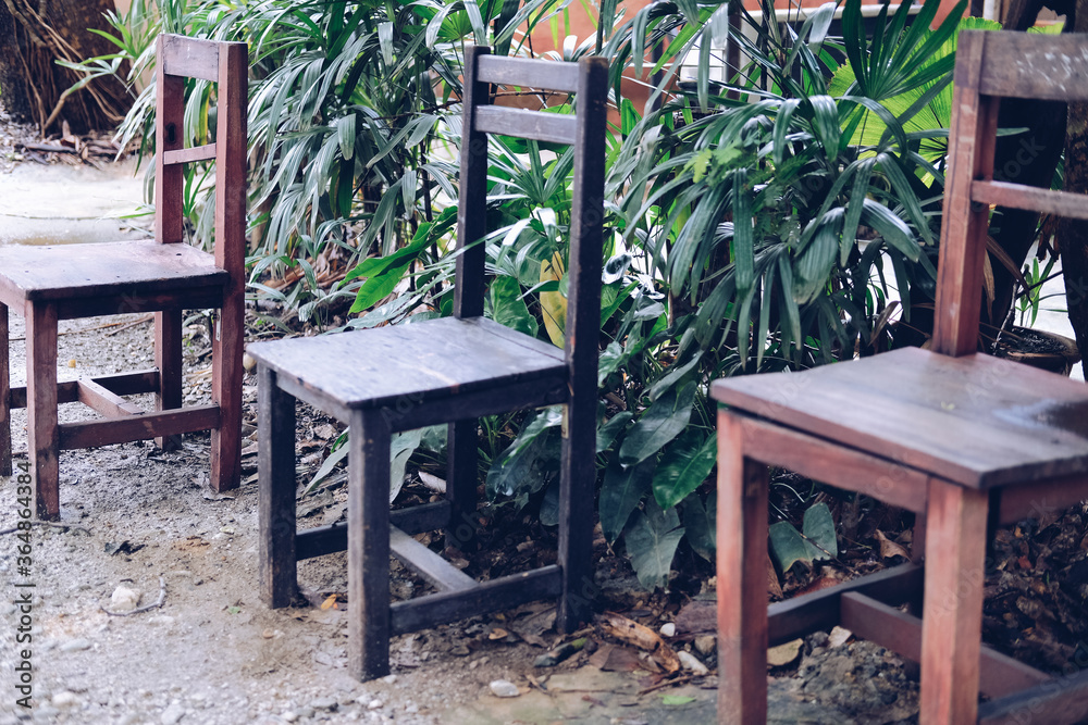 wooden chair in garden wooden chair in garden