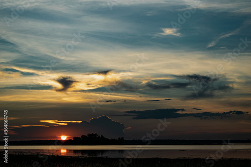 sunset at Namphan small lake Sang Khom Udonthani