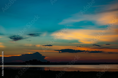 After the sunset at Namphan small lake Sang Khom Udonthani