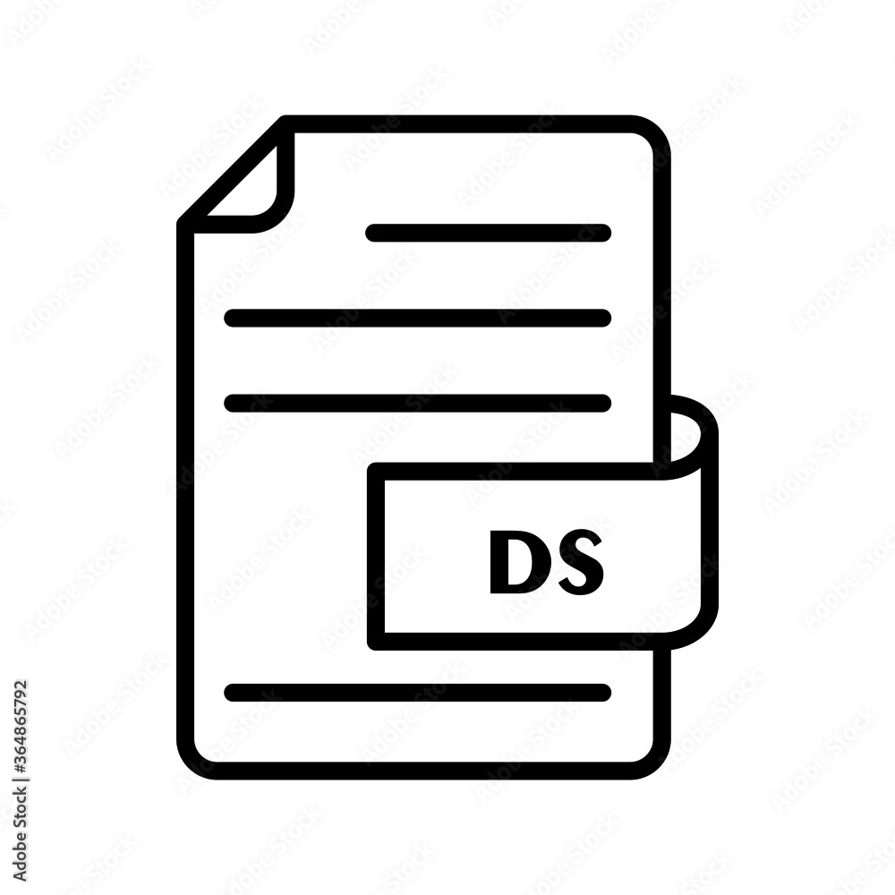 vector illustration icon of DS File Format Outline vector illustration icon of DS File Format Outline