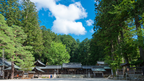 Hida Ichinomiya Minashi Shrine. a famous historic site in Takayama, Gifu, Japan. photo