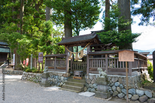 Hida Ichinomiya Minashi Shrine. a famous historic site in Takayama, Gifu, Japan. photo